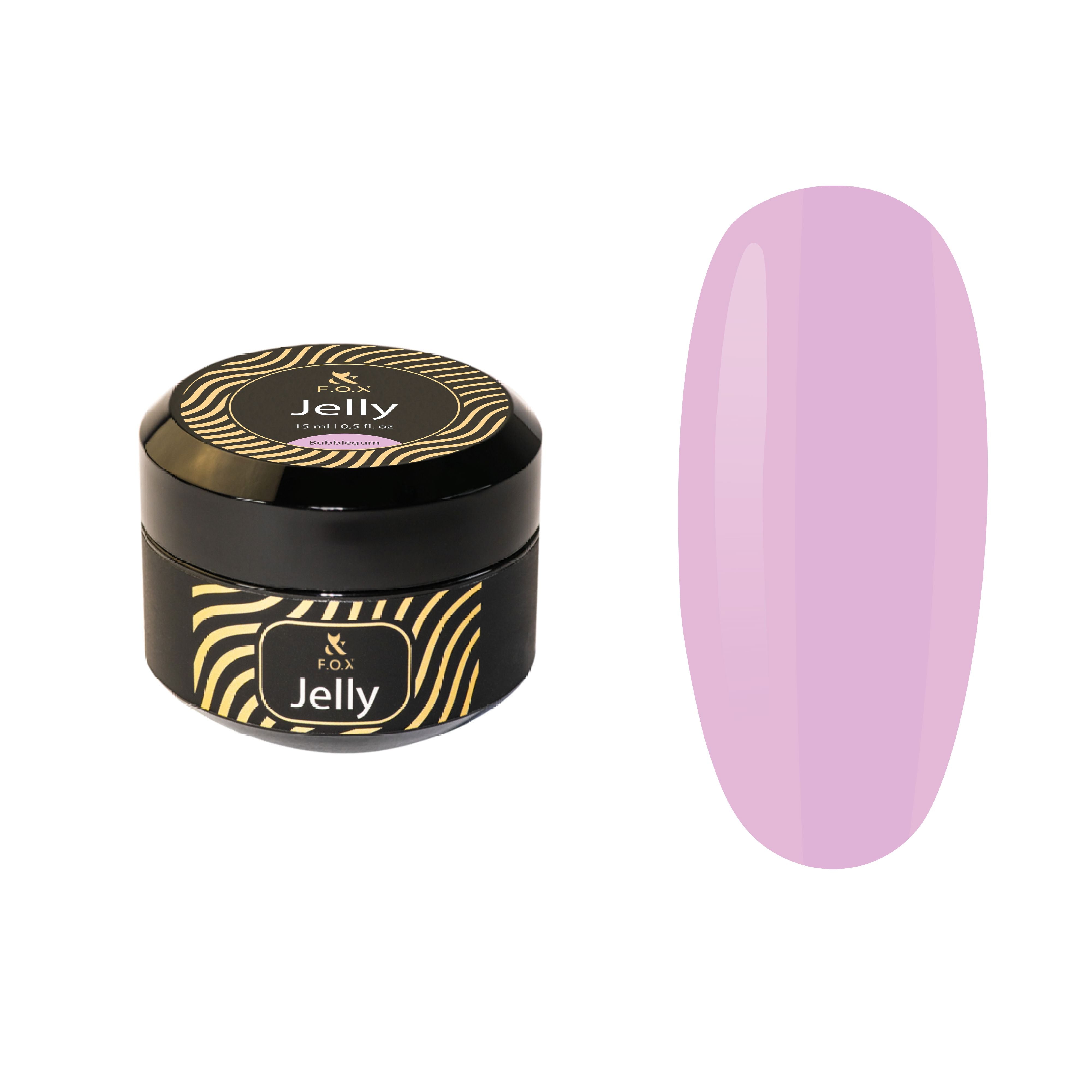 F.O.X Jelly Cover Bubblegum Nail Polish - 15ml Long Lasting High Gloss Vegan Nail Lacquer for Women - Perfect for Daily Wear, Parties & Special Occasions