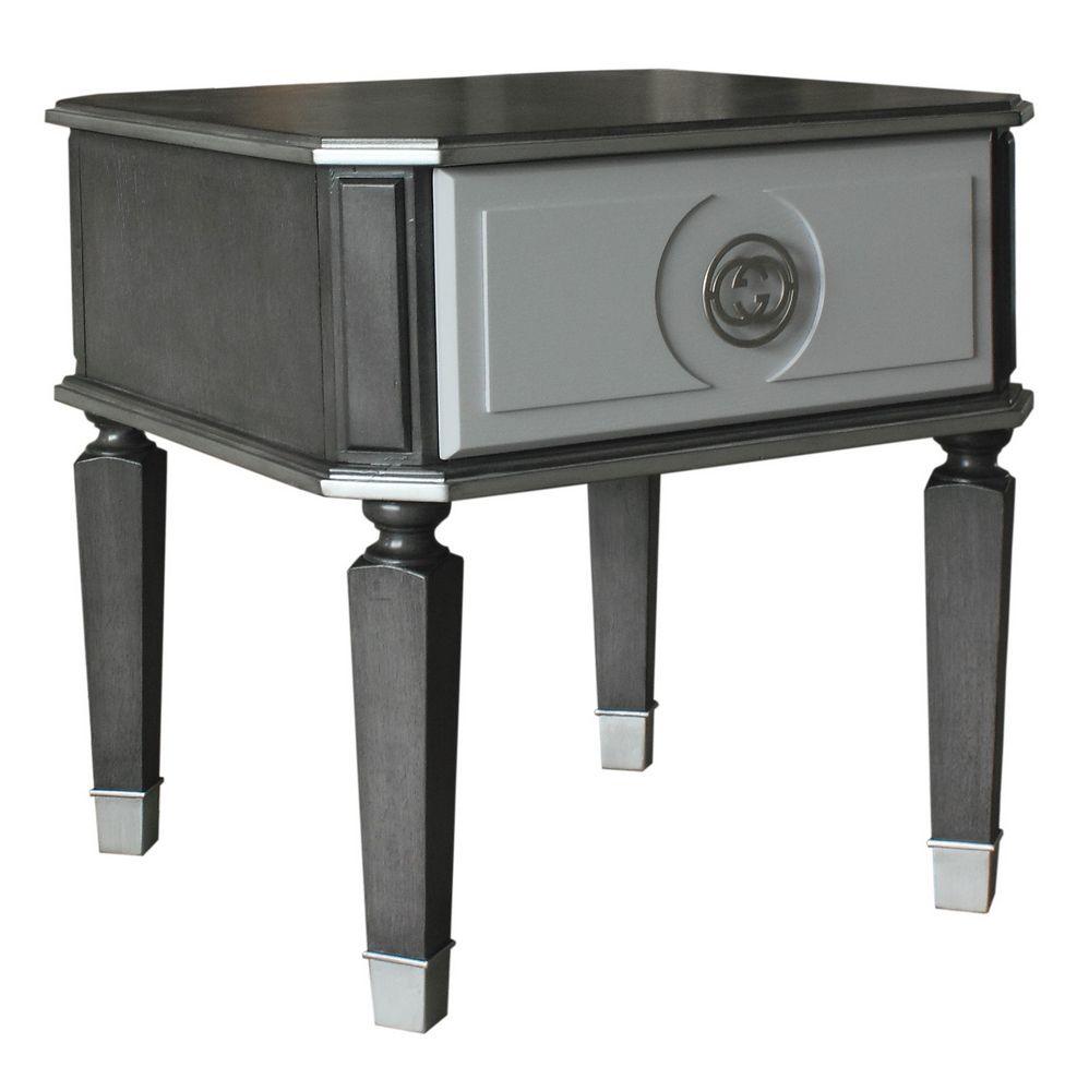 Acme Furniture House Beatrice End Table - Charcoal Finish 88817 - Perfect for Living Room, Bedroom, or Office Side Table