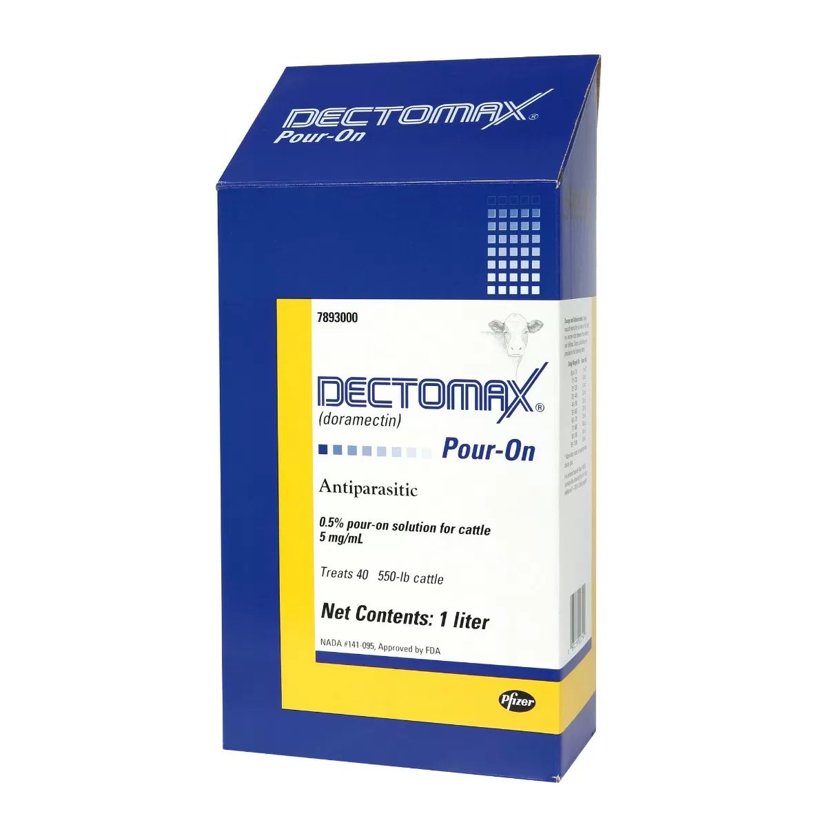Dectomax® PourOn for Cattle & Swine - Broad-Spectrum Parasite Control Solution | Effective Against Worms, Lice & Mites | Ideal for Livestock Health Management on Farms & Ranches