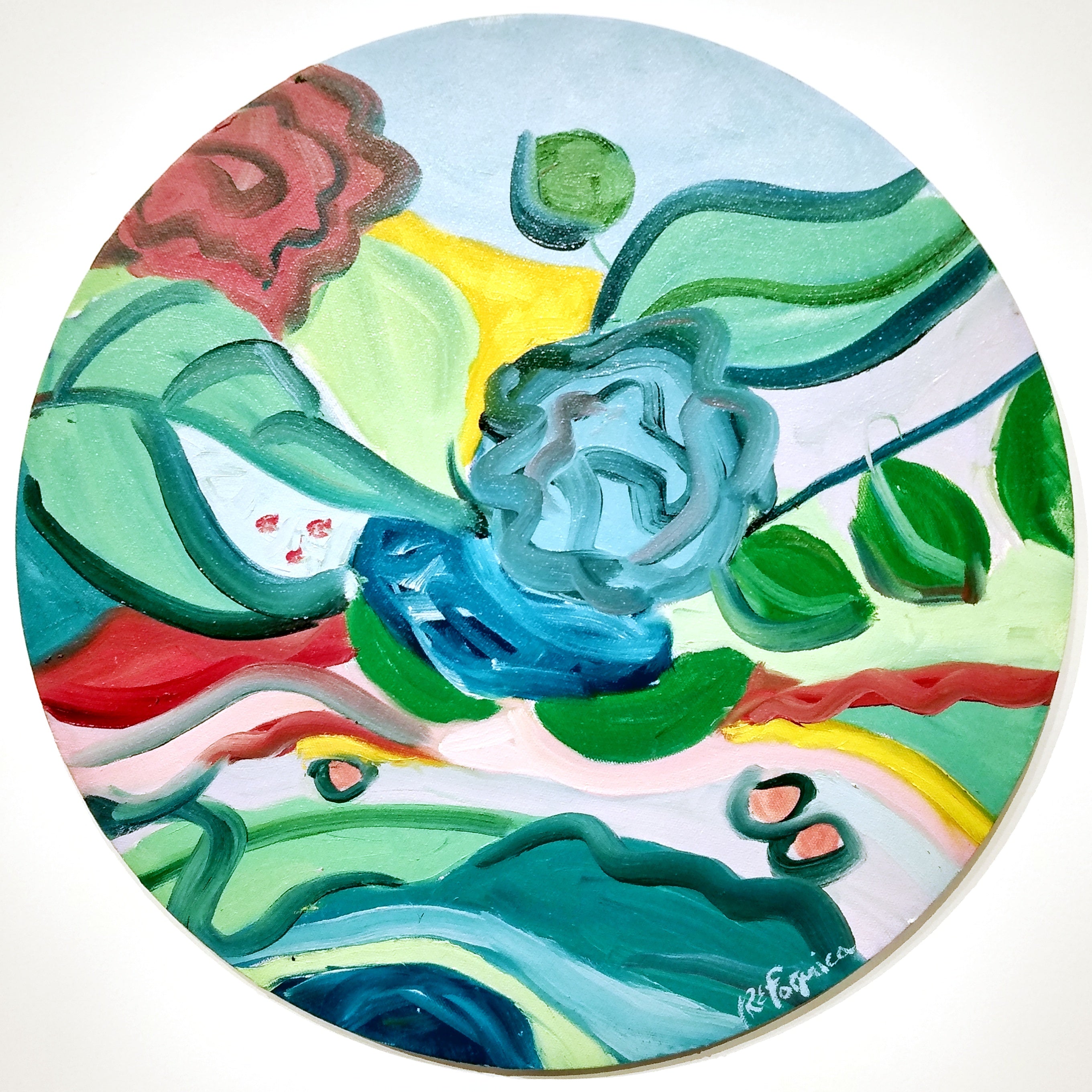 Ruth Formica: Tondo 4 - Modern Abstract Wall Art for Home & Office Decor | Perfect for Living Room, Bedroom, or Workspace