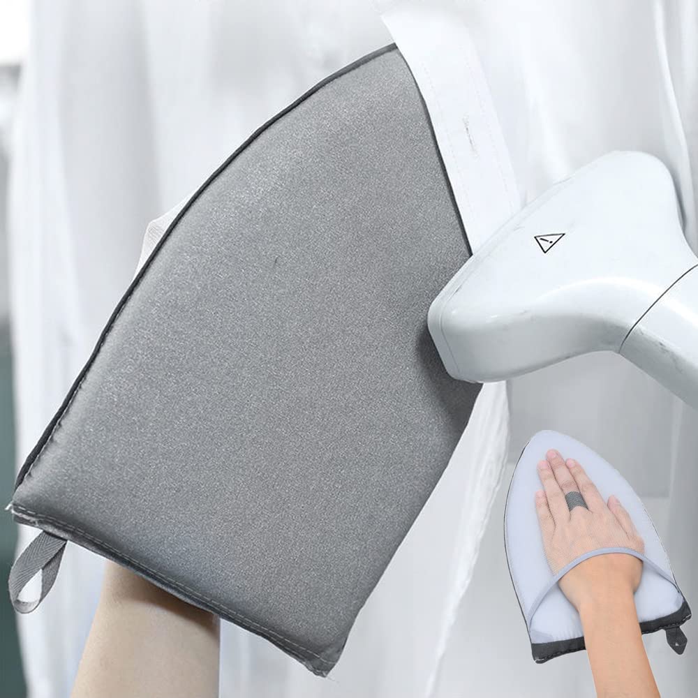 Waterproof Heat Resistant Garment Steamer Gloves - Anti Steam Ironing Mitt for Clothes & Fabric Care | Perfect for Professional Tailors, Home Ironing & DIY Fabric Projects (Gray)