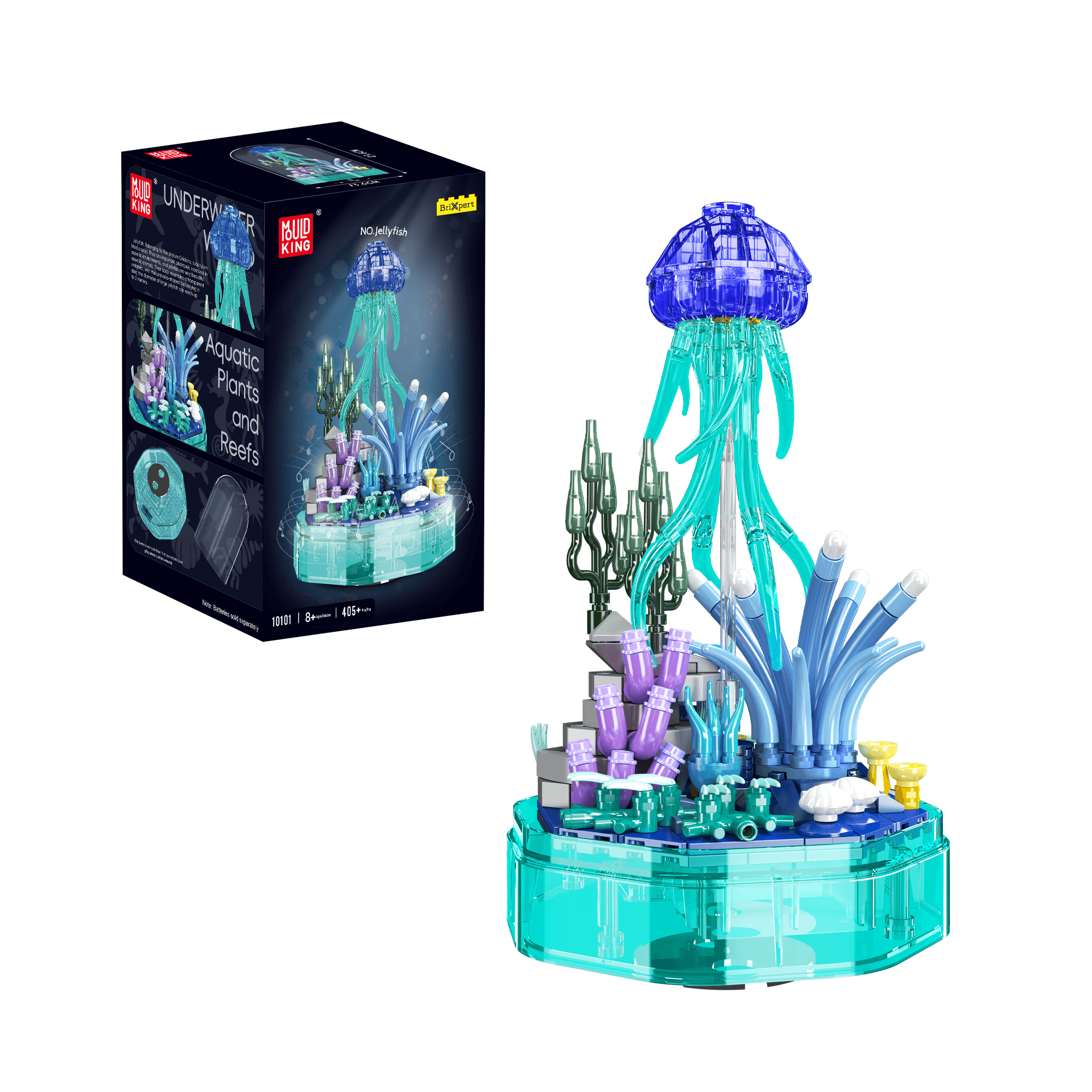 Mould King 10101 Jellyfish Music Box Building Blocks Set - 405 PCS DIY Creative Construction Toy for Adults & Kids | Birthday Gift, Home Decor, Stress Relief Activity