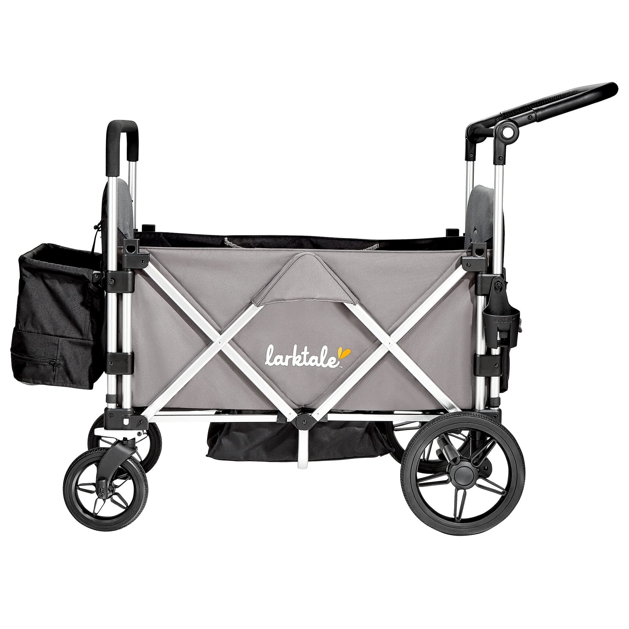 Larktale Caravan - Double Seater Collapsible Wagon for Kids, Baby & Toddler | All-Terrain Stroller Wagon with Heavy-Duty Wheels | Perfect for Beach, Park, Camping & Shopping Trips