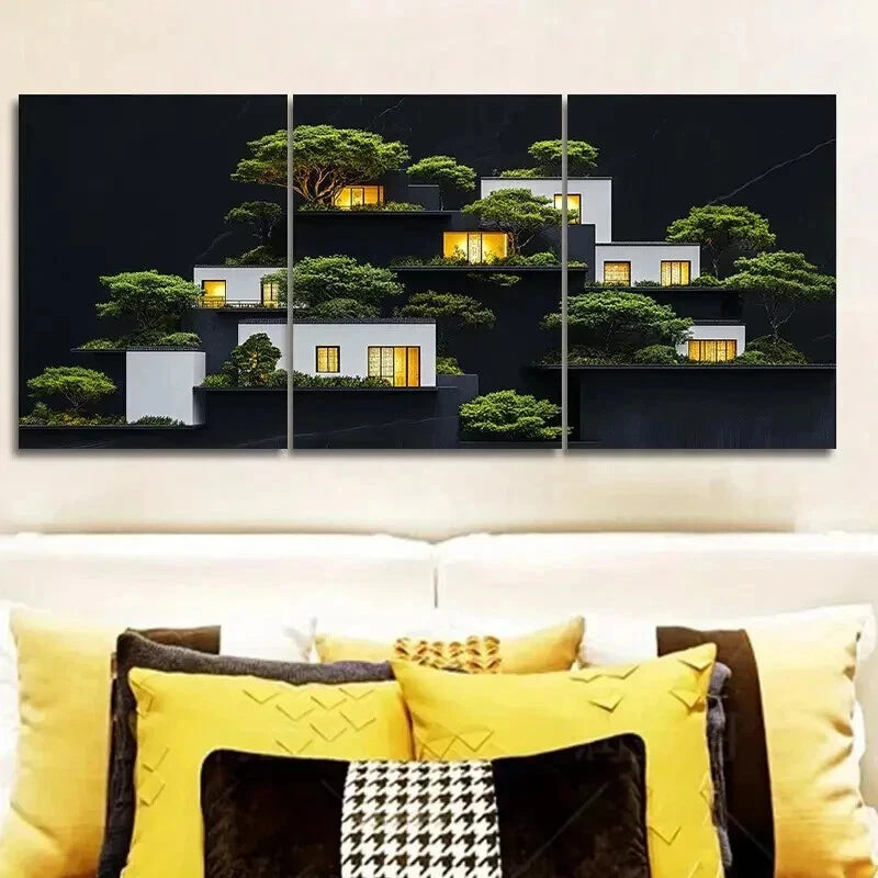 3-Piece Ancient Architecture Wall Art Set - Framed Canvas 50x70cm (20x28in) | High Quality Print | 100% Australian Made | Ready to Hang | Perfect for Living Room, Bedroom & Office Decor