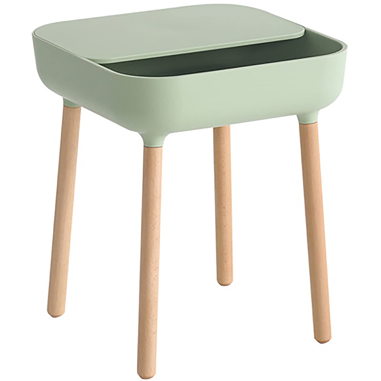 ZhoneQingXnin Green End Table - Modern Side Table, Nightstand & Coffee Table for Living Room, Bedroom & Office | Durable Plastic Rectangle Tea Table & Sofa Table with Wheels | Perfect for Small Spaces, Apartments & Home Decor