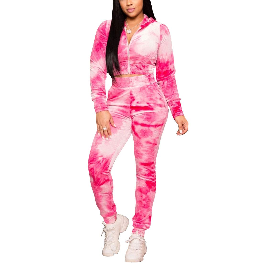 Women's 2-Piece Velour Lounge Set - Soft & Comfortable Matching Outfits for Relaxing at Home, Yoga, or Casual Wear