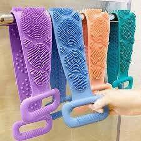 Exfoliating Back Scrubber for Shower - Long Handle Body Brush with Soft Bristles for Smooth Skin - Perfect for Hard-to-Reach Areas & Acne Treatment