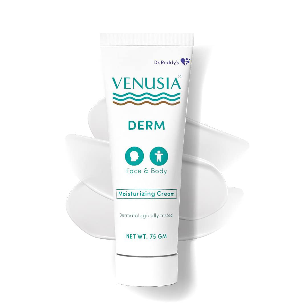 VENUSIA Dr. Reddy's Derm Moisturizing Lotion for Face & Body - 10 Hour Hydration, Dry Skin Repair & Nourishment, Soothes Itching & Irritation - Pack of 1 | Daily Skincare for Dry, Sensitive Skin at Home or Travel