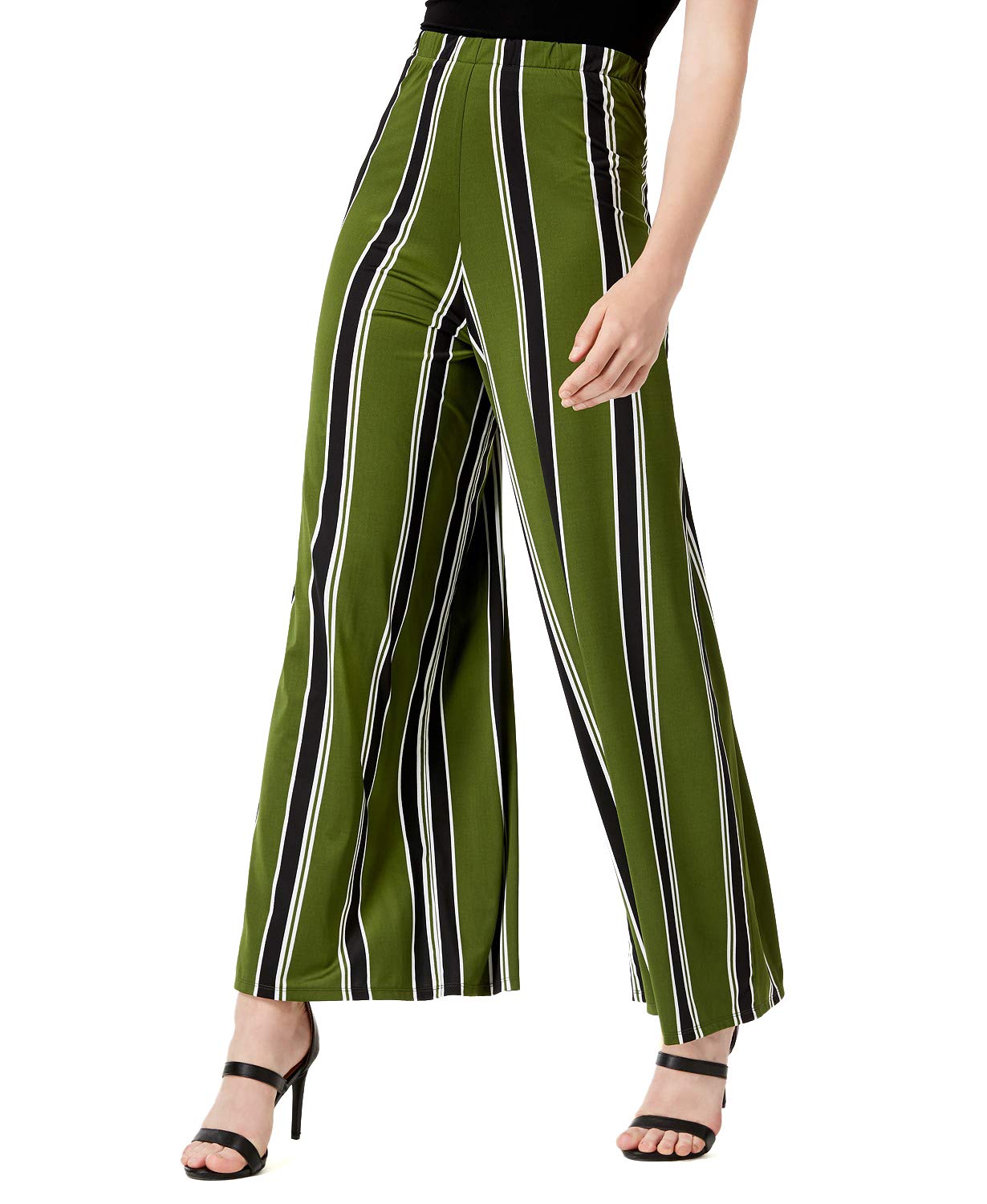 Bar III Striped Wide-Leg Pants for Women - High Waist Flowy Trousers with Pockets | Office, Casual & Travel Outfits