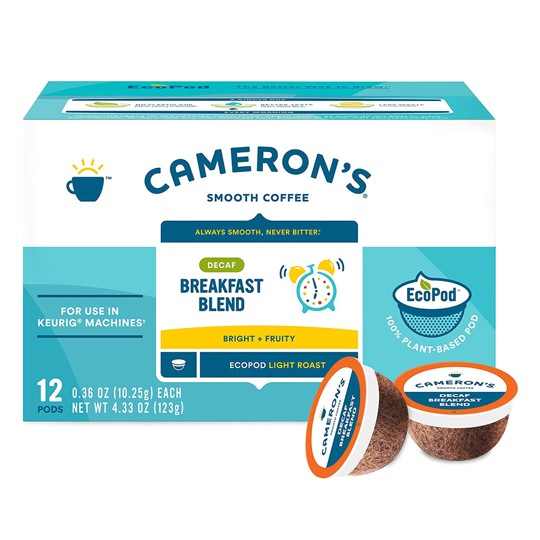Organic Decaf Breakfast Blend Coffee Pods - 12 Pack Single Serve K-Cups | Smooth & Flavorful Low Acid Coffee for Keurig Brewers | Perfect for Morning Routine & Office Use