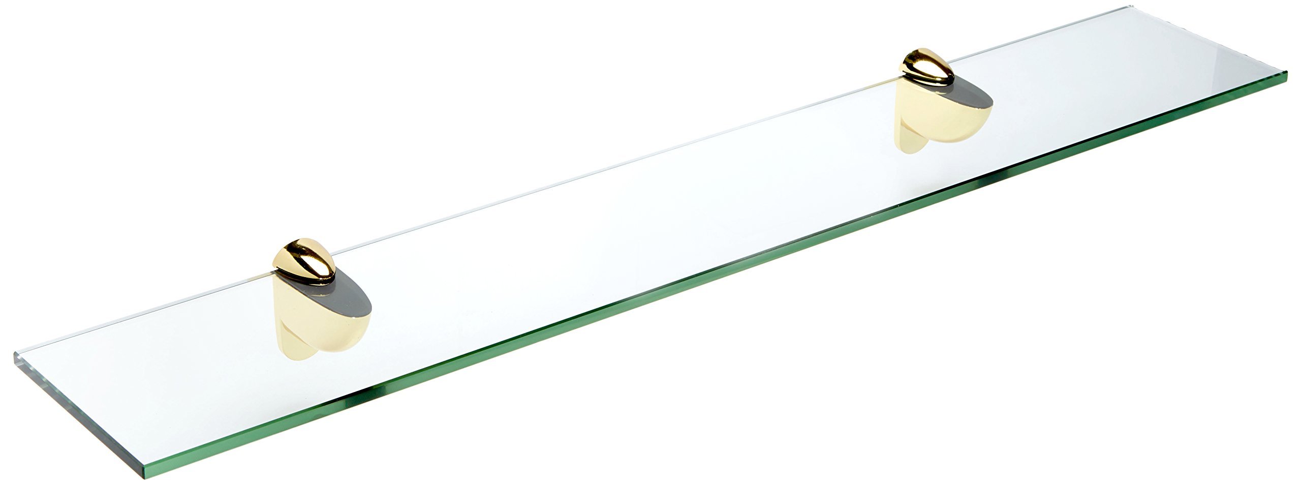 Spancraft Glass Heron Floating Shelf - Brass Finish, 10 x 33 Inches - Perfect for Bathroom Storage, Kitchen Decor & Living Room Display