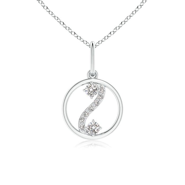 Angara 14K Solid Gold/Platinum April Birthstone Diamond Pendant Necklace for Women | Elegant Jewelry Gift for Birthday, Wedding Anniversary | Perfect for Everyday Wear, Special Occasions & Gifts