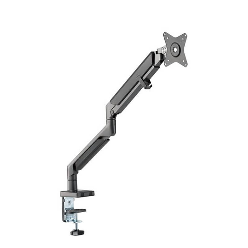 Brateck Lumi LDT37-C012 Premium Gas Spring Monitor Mount for 17-32 Inch Screens - Polished Aluminum Adjustable Desk Stand for Home & Office Workspace