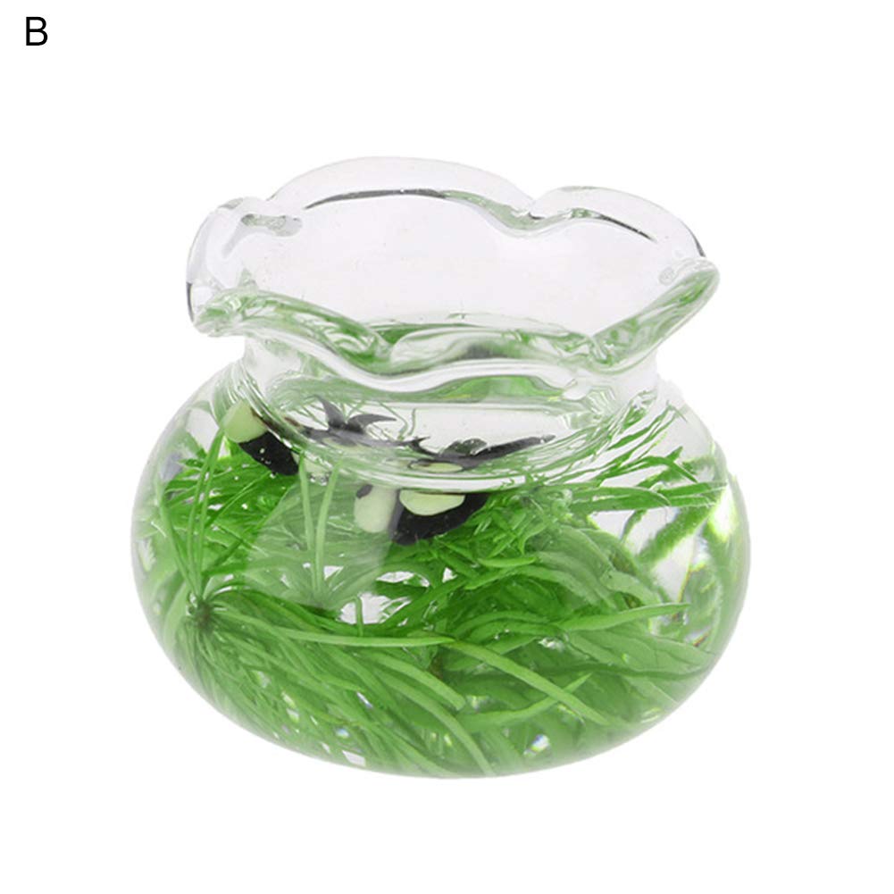 1/12 Miniature Glass Fish Tank Aquarium - Realistic DIY Dollhouse Decor, Birthday Gift for Women & Girls | Perfect for Dollhouse Scenes, Fairy Gardens, and Miniature Displays