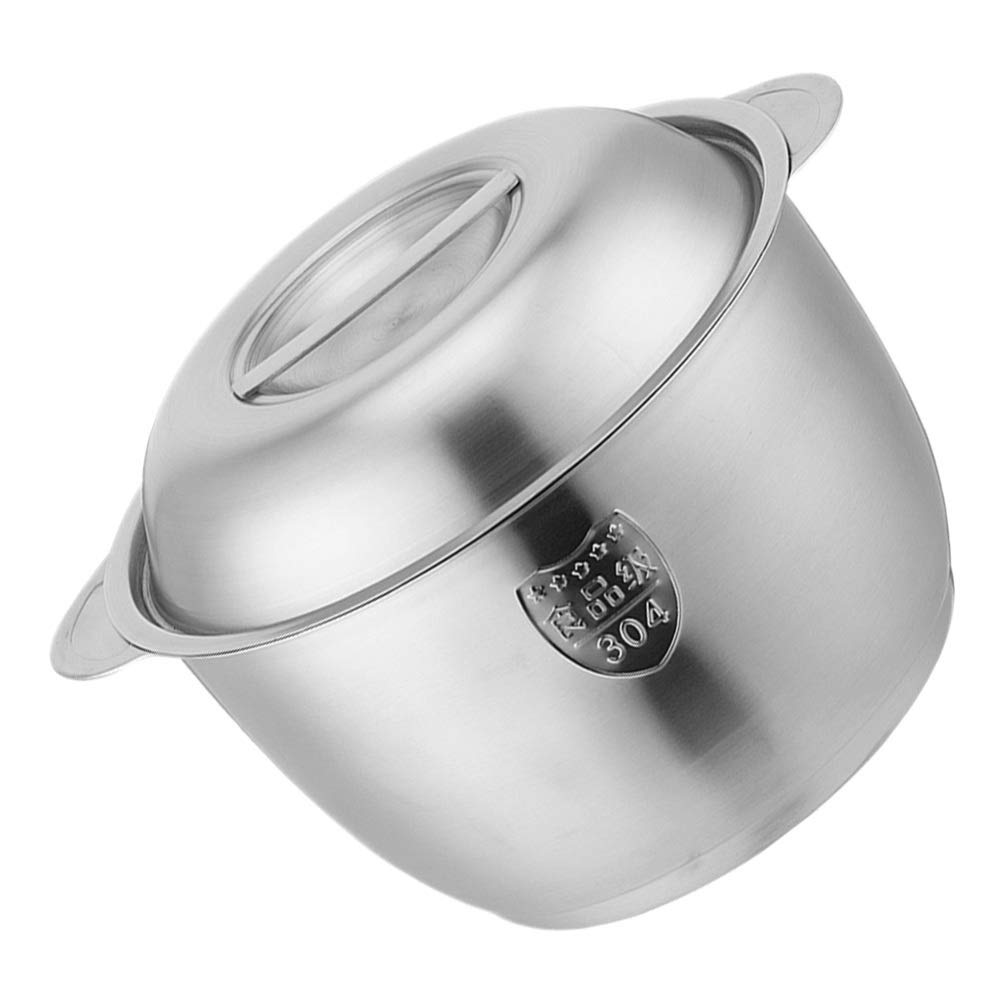 DOITOOL Stainless Steel Soup Bowls & Stock Pots - 5-Piece Cookware Set for Cooking, Canning, and Serving - Heavy Duty Saucier Pots for Home Kitchen & Restaurant Use - Perfect for Soups, Stews, and Meal Prep (Silver)