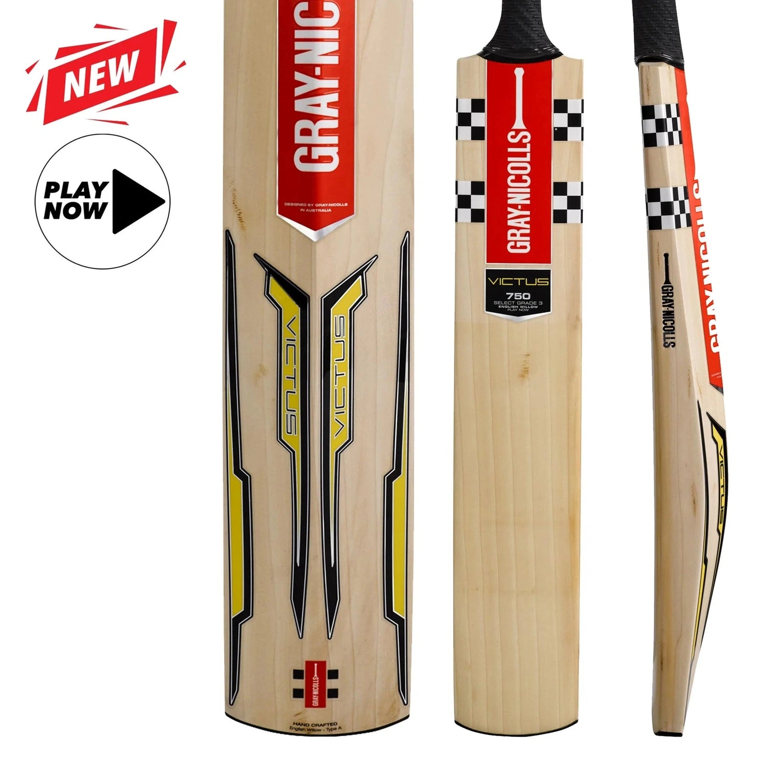 Gray Nicolls Victus 750 Play Now Adult Cricket Bat - Premium English Willow for Professional & Recreational Cricket Matches