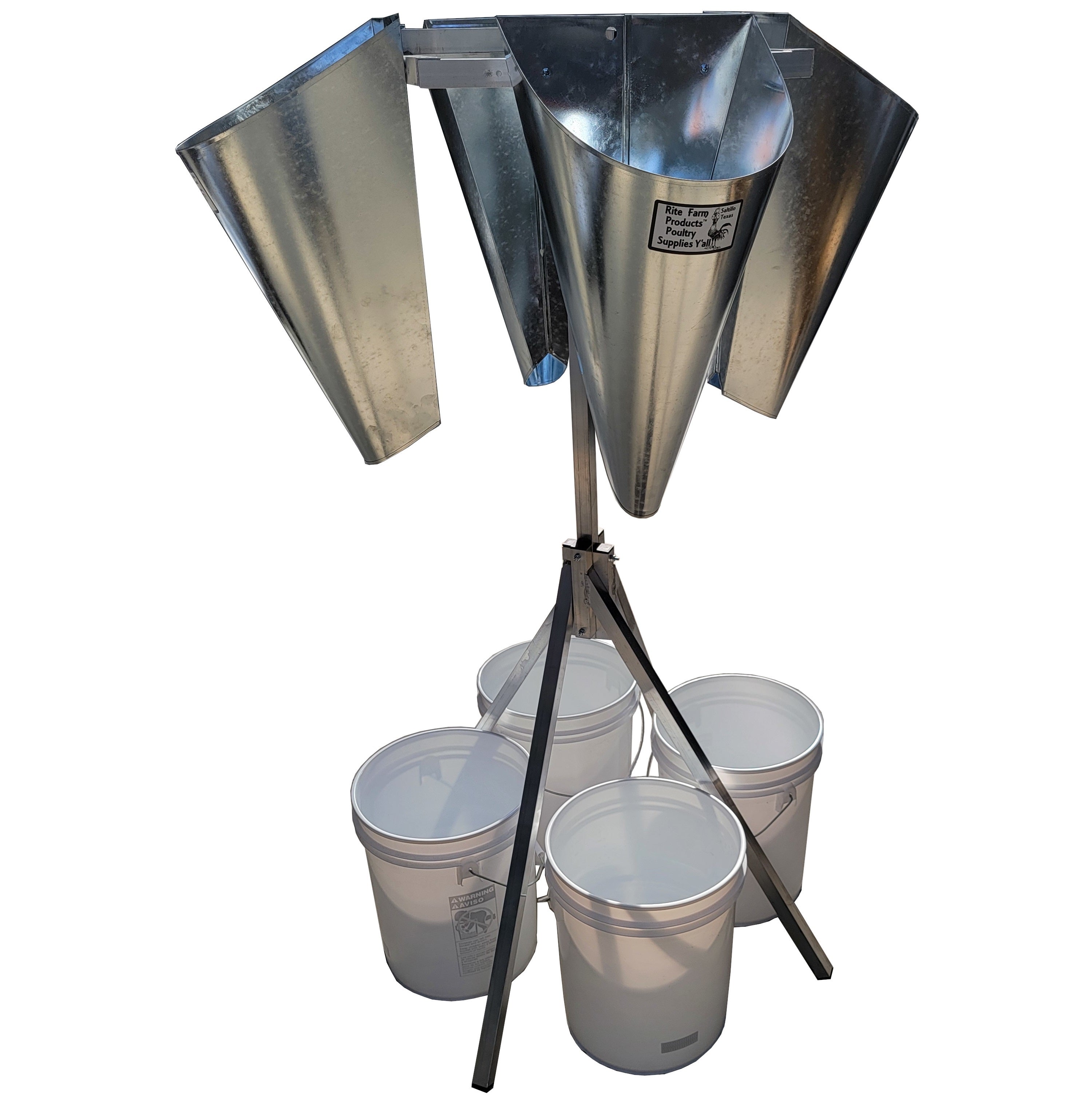 Rite Farm Poultry Processing Kill Cone Stand - Stainless Steel Chicken Slaughter Stand for Butchering, Hunting & Farm Use - Heavy Duty & Durable for Home or Commercial Use
