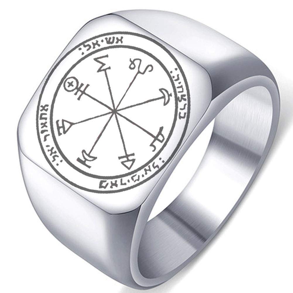 Victory Talisman Ring - First Pentacle of Mars Stainless Steel for Men & Women - Spiritual Protection Jewelry