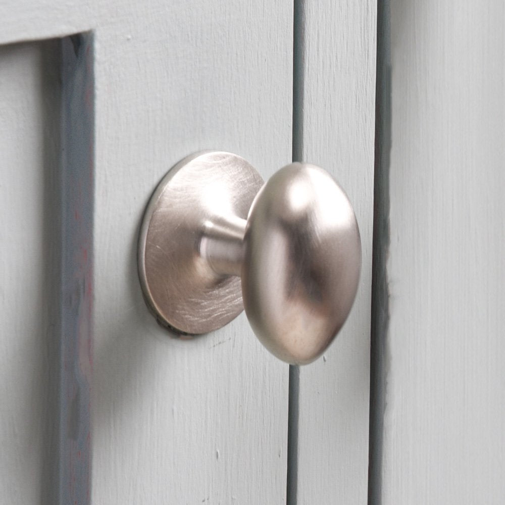 Satin Nickel Oval Cabinet Knobs - Elegant Hardware for Kitchen & Bathroom Cabinets - Perfect for Home Renovation & Furniture Upgrade