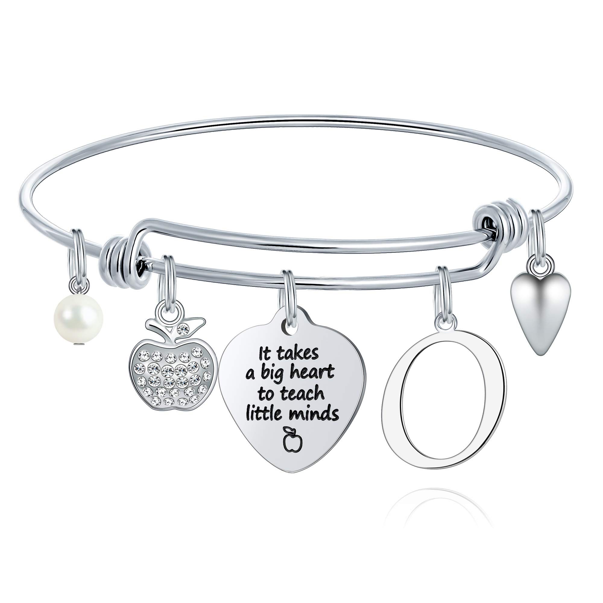 Personalized Initial Charm Bracelet for Women - 26 Letter Options, Teacher Appreciation Gift, End of Year Christmas Thank You Present - Perfect for Educators, Mentors & Special Occasions