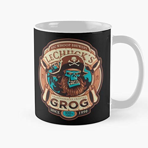 Retro Zombie Pirate Craft Beer Mug - 11 Oz Ceramic Gamer Cup for Video Game Lovers | Perfect for 90s Games, Monkey Island & Grog Drinking | Ideal for Gaming Parties, Collectors & Retro Beer Enthusiasts