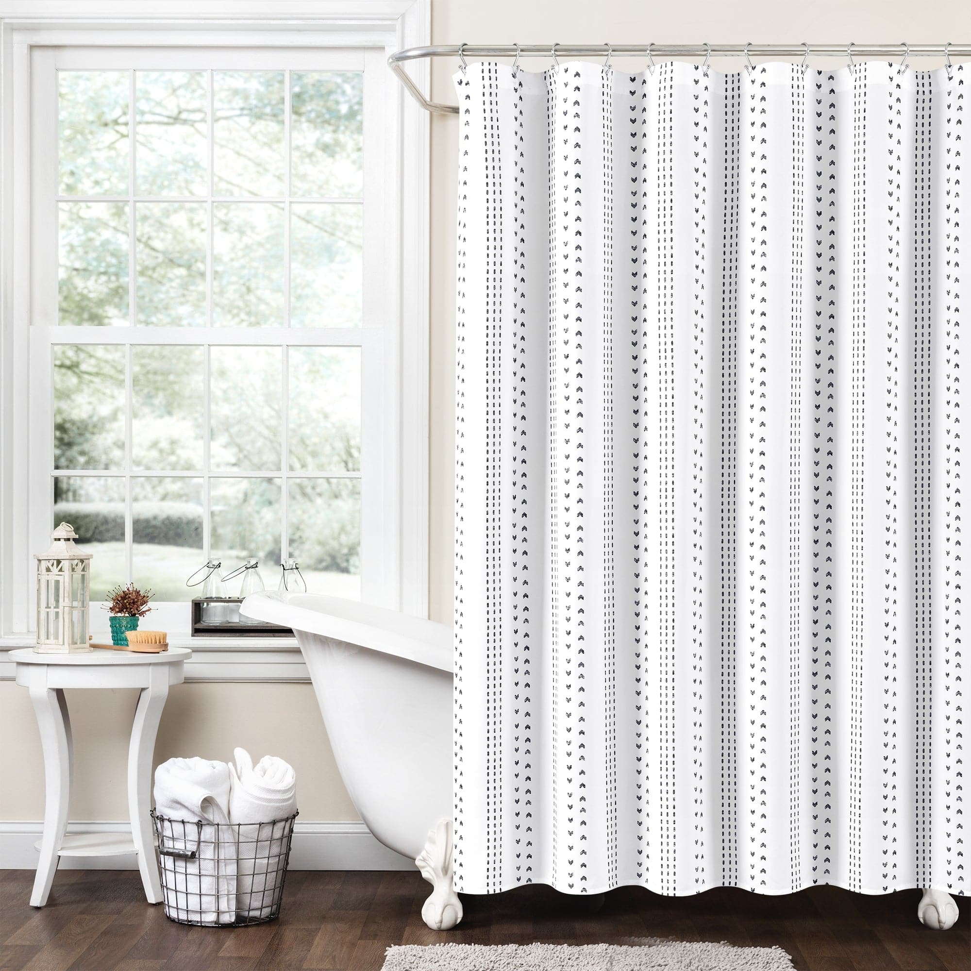 Stylish Hygge Stripe Shower Curtain - Waterproof Bathroom Decor for Cozy Scandinavian Style - Perfect for Small Bathrooms & Spa-Like Retreats
