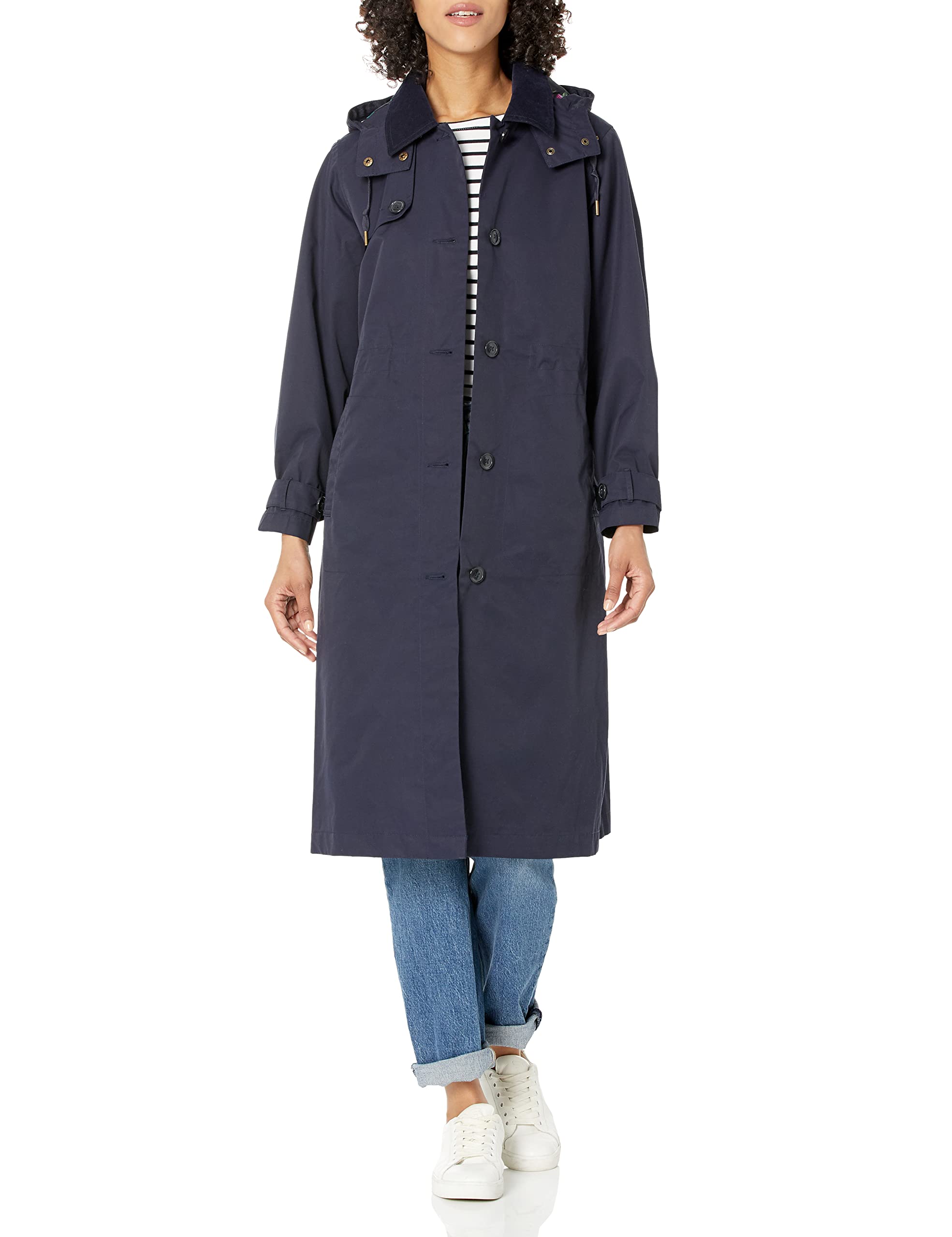 Joules Women's Waterproof Rain Jacket - Lightweight Windproof Outdoor Coat for Hiking, Travel & Everyday Wear