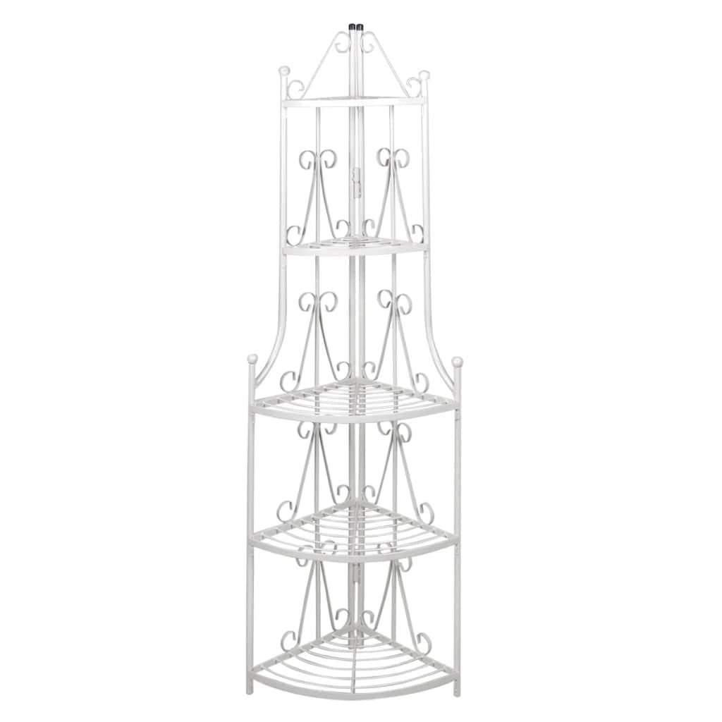 ZQQLVOO Metal Plant Stand with Scrollwork Design - Indoor & Outdoor Flower Pot Holder, Home Storage Organizer Shelf for Living Room, Patio, Garden Decor
