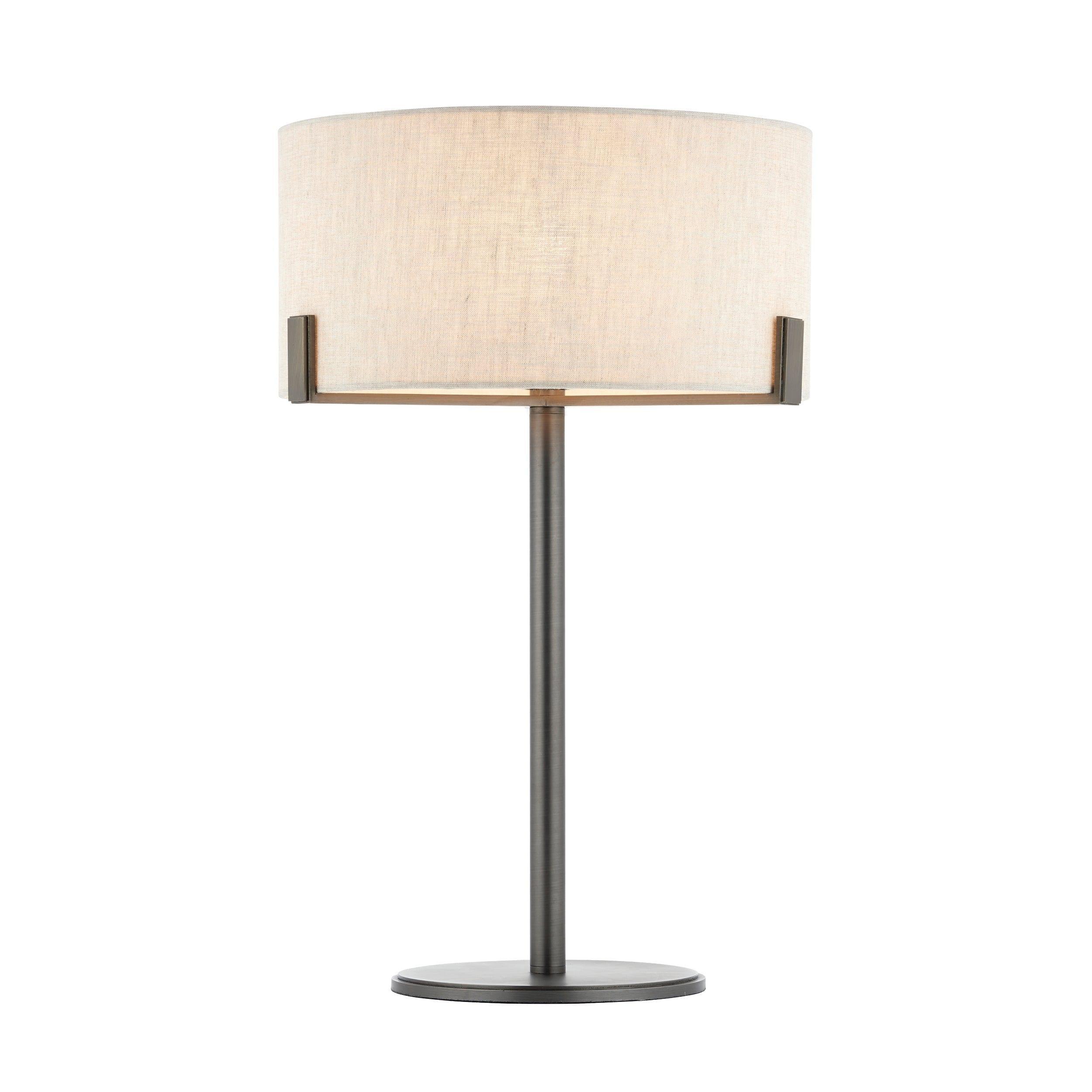 Endon Hayfield 1-Light Bronze Finish Table Lamp - Modern Home Office & Bedside Lighting for Living Room, Bedroom, or Study