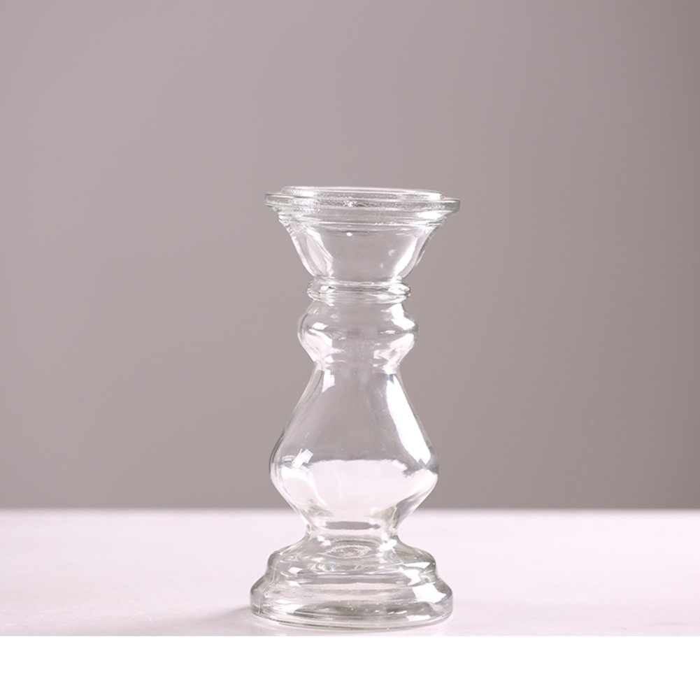 Elegant Clear Crystal Glass Candlestick Holder - European Style Cup Shape for Home Decor, Wedding Gifts & Temple Butter Lamps (11x24cm/4x9inch) - Perfect for Romantic Dinners, Wedding Centerpieces & Spiritual Ceremonies