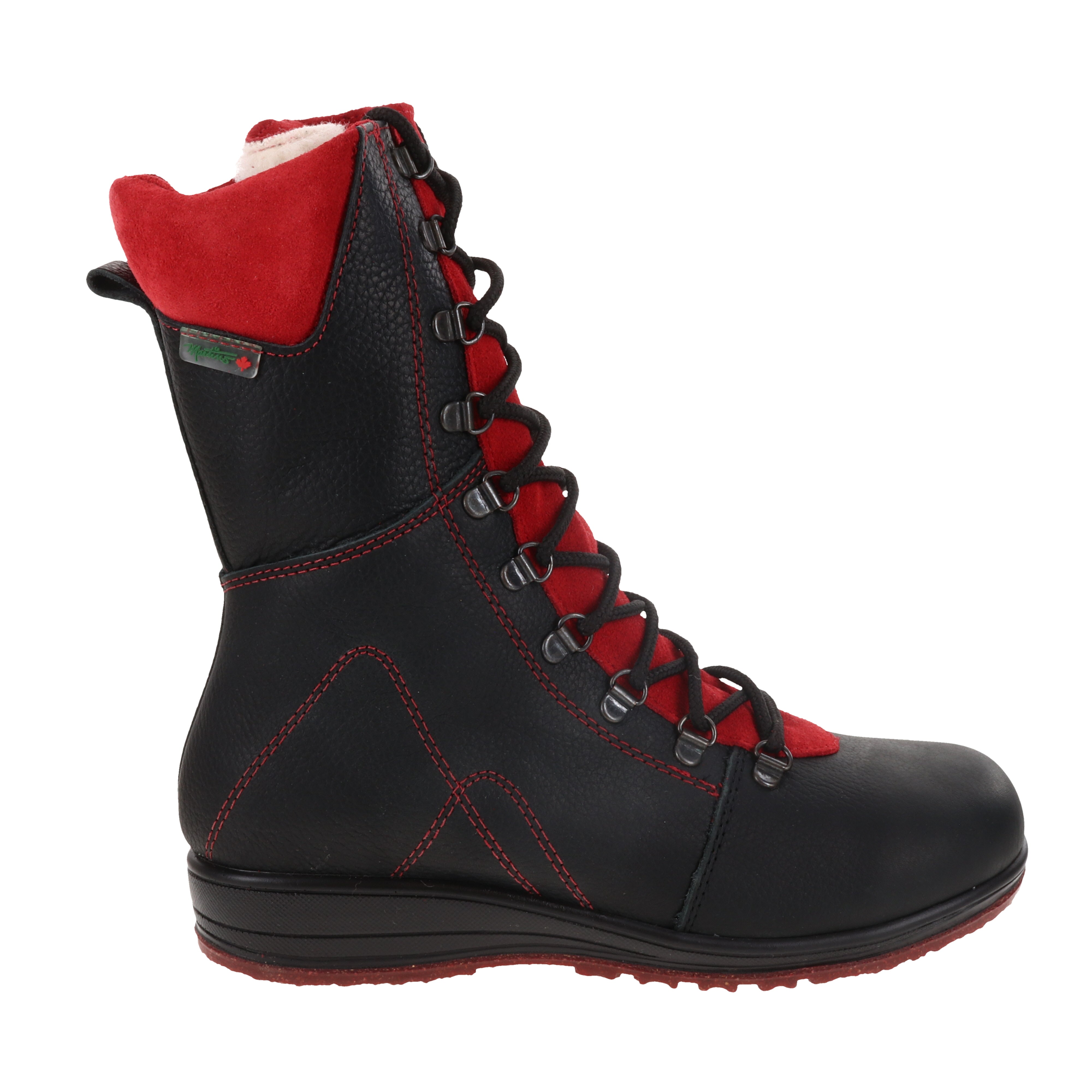 Martino Banff Black & Red Women's Winter Boots - Waterproof, Insulated Snow Boots for Hiking, Walking & Cold Weather