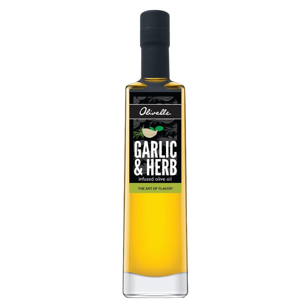Olivelle Infused Extra Virgin Olive Oil with Garlic & Herb - Premium Cooking Oil for Salads, Pasta & Gourmet Dishes