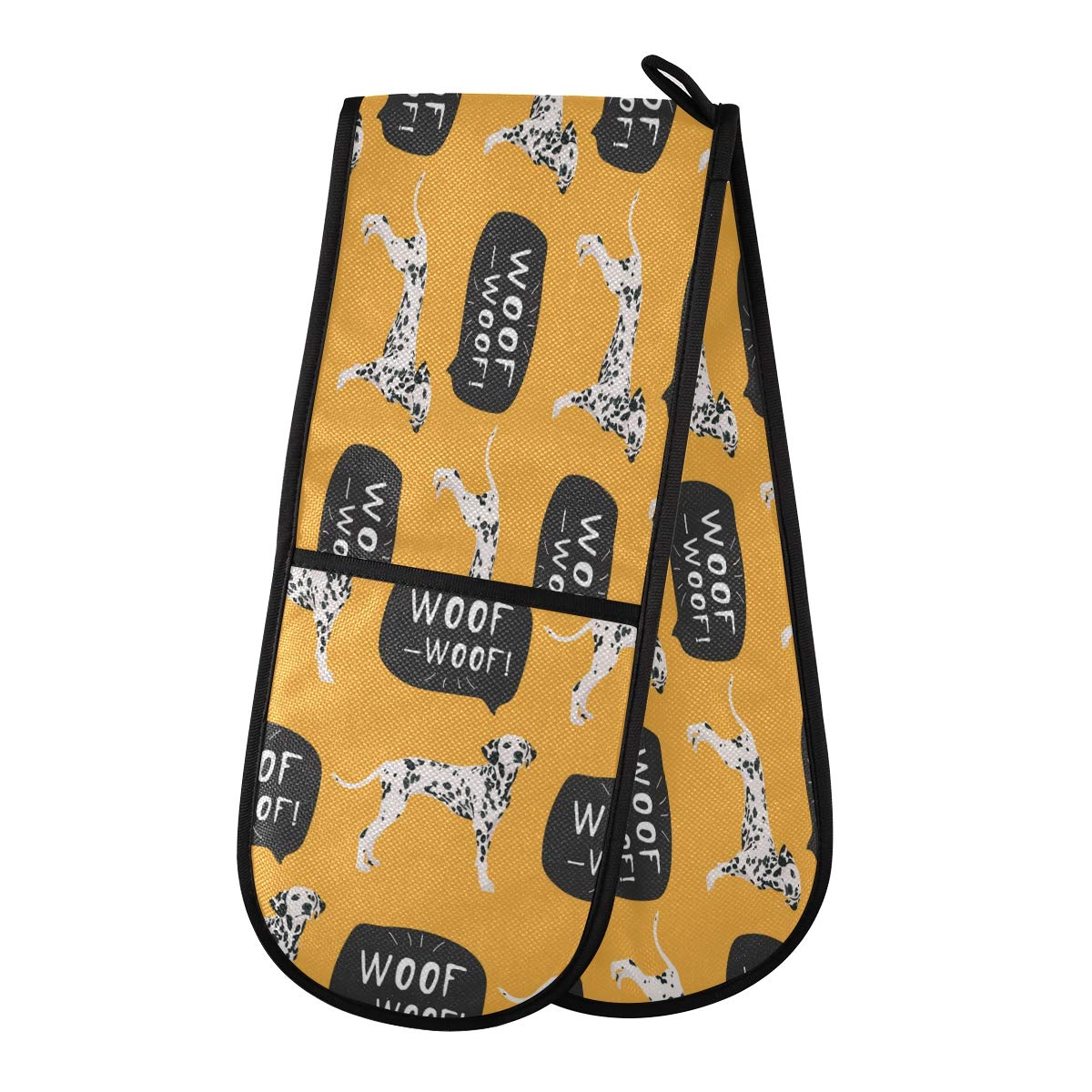ZZXXB Heat Resistant Dalmatian Dog Print Oven Mitts - Extra Long 7