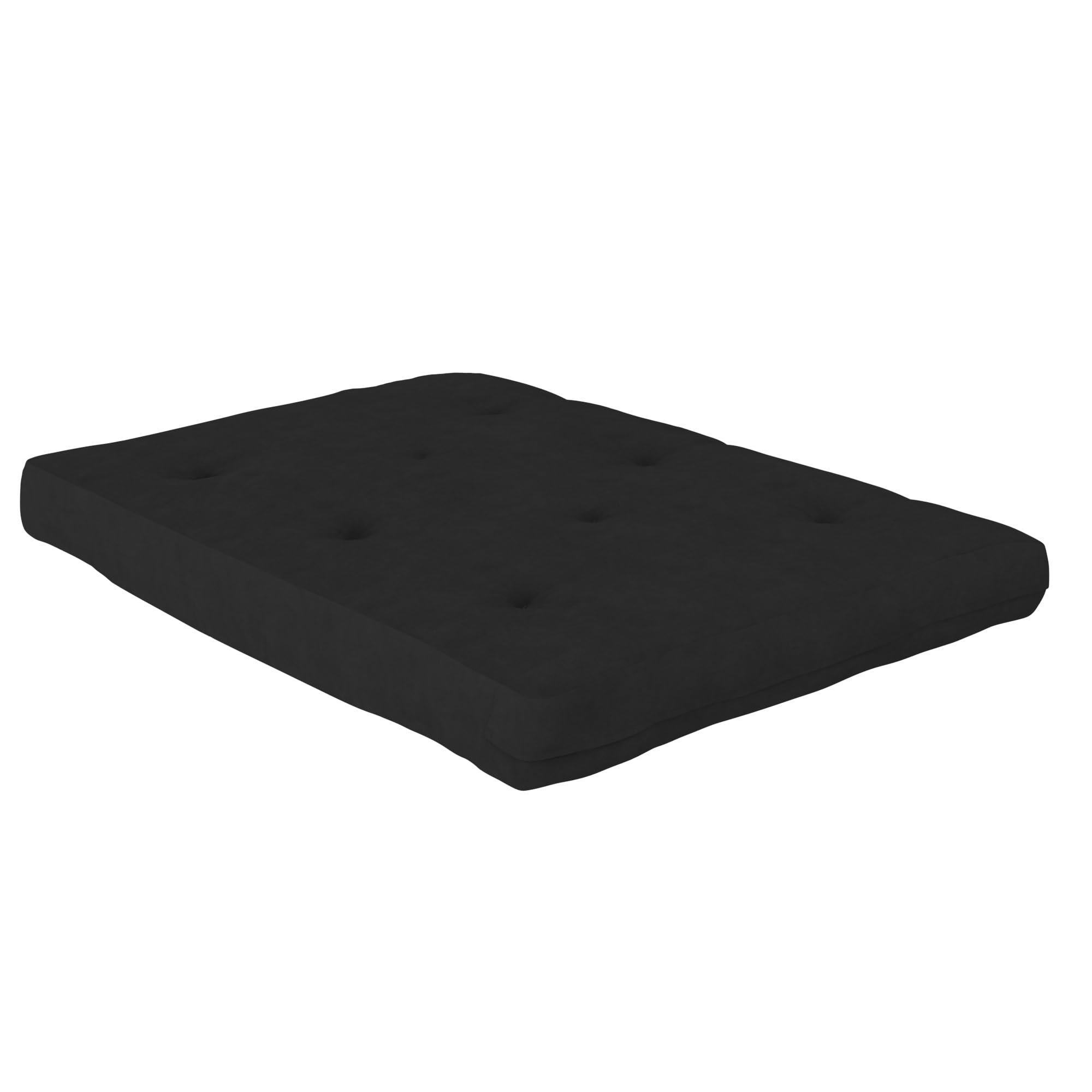 DHP Eve 8 Inch Thermobonded High Density Polyester Futon Mattress - Queen Size, Black - Comfortable & Supportive for Guest Beds, Dorm Rooms & Small Spaces