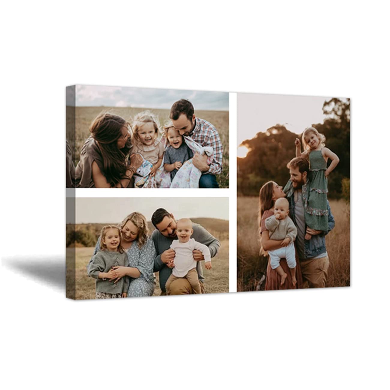 Personalized 3 Photo Collage Canvas Print - Custom Wall Art with Your Images for Bedroom, Living Room, Wedding, Family & Pet - 24x36 Inch (60x90cm) Framed Photo Gift - Perfect for Home Decor, Anniversary Presents & Memory Keepsakes