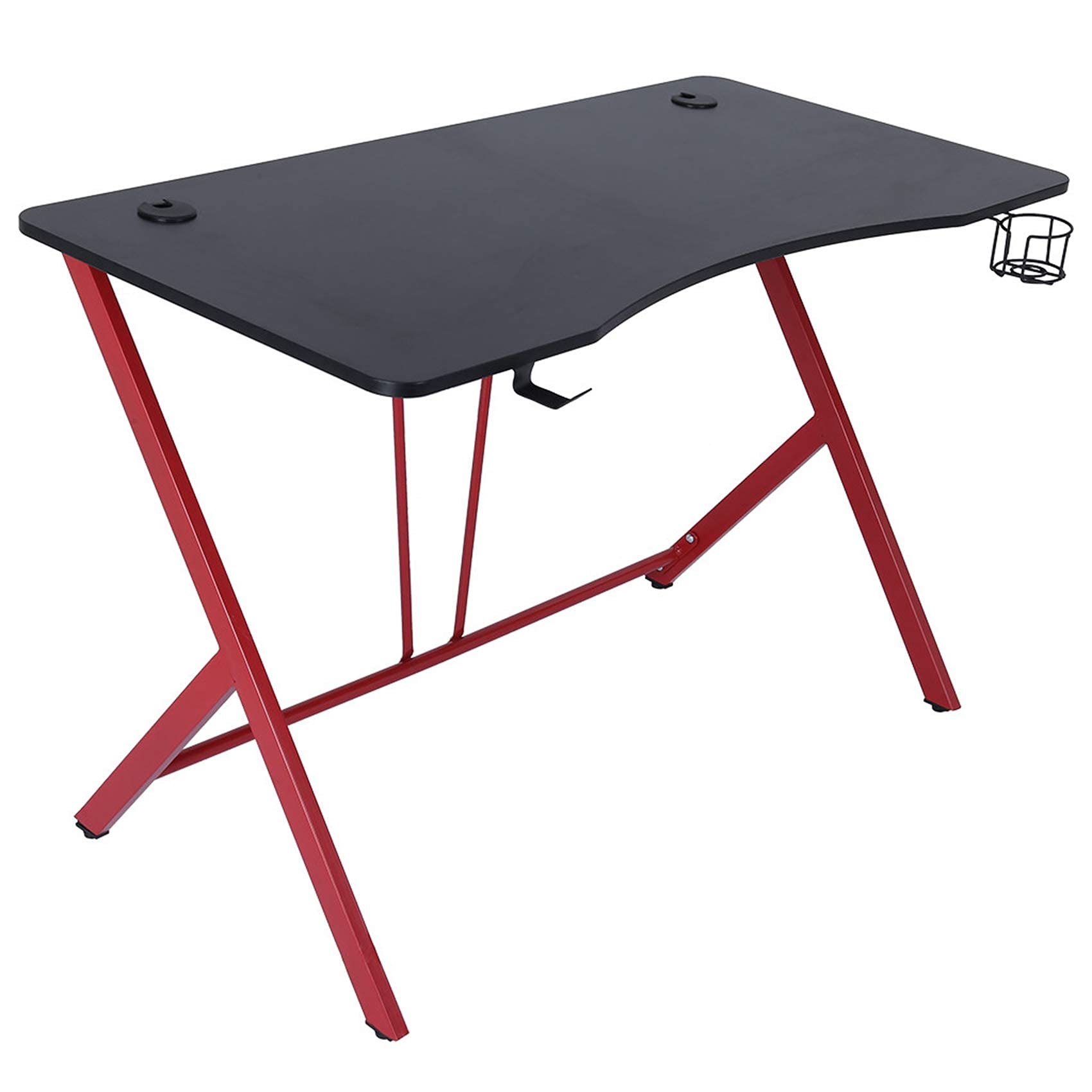 CSBYBD 47.2 Inch Modern Study Computer Desk - Home Office Writing Table, Gaming PC Workstation with Headphone Hook, Space-Saving Design, Easy Assembly (Black) | Perfect for Small Spaces, Remote Work & Online Gaming