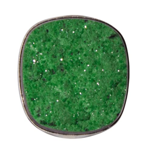 Uvarovite Green Garnet Ring - Natural Gemstone Jewelry for Women, Handmade Sterling Silver Band - Perfect for Weddings, Parties & Special Occasions