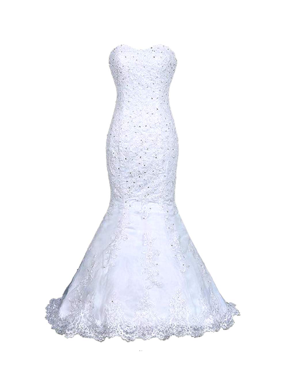 Elegant Mermaid Wedding Dress with Sequins & Lace Applique - Romantic Bridal Gown for Beach, Church & Formal Weddings