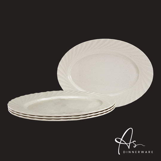16-Inch Oval Plates Set of 3 - Durable Dinner Plates for Restaurants, Catering & Home Use (Pack of 16 Sets) - AS3116 3M - Perfect for Parties, Events & Everyday Dining