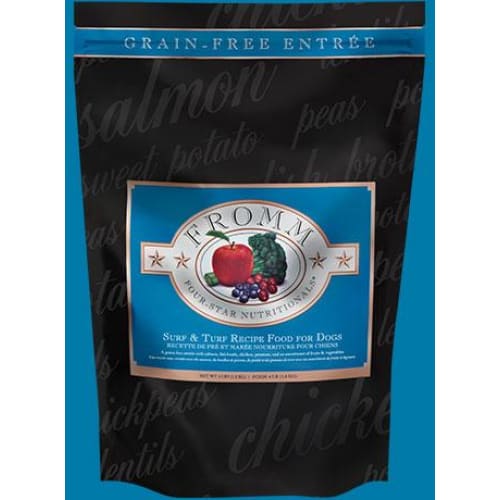 Fromm Family Surf N Turf Recipe Grain-Free Dry Dog Food - High Protein, All Life Stages (5lb & 15lb) - Perfect for Active Dogs & Sensitive Stomachs - Beach Trips & Outdoor Adventures