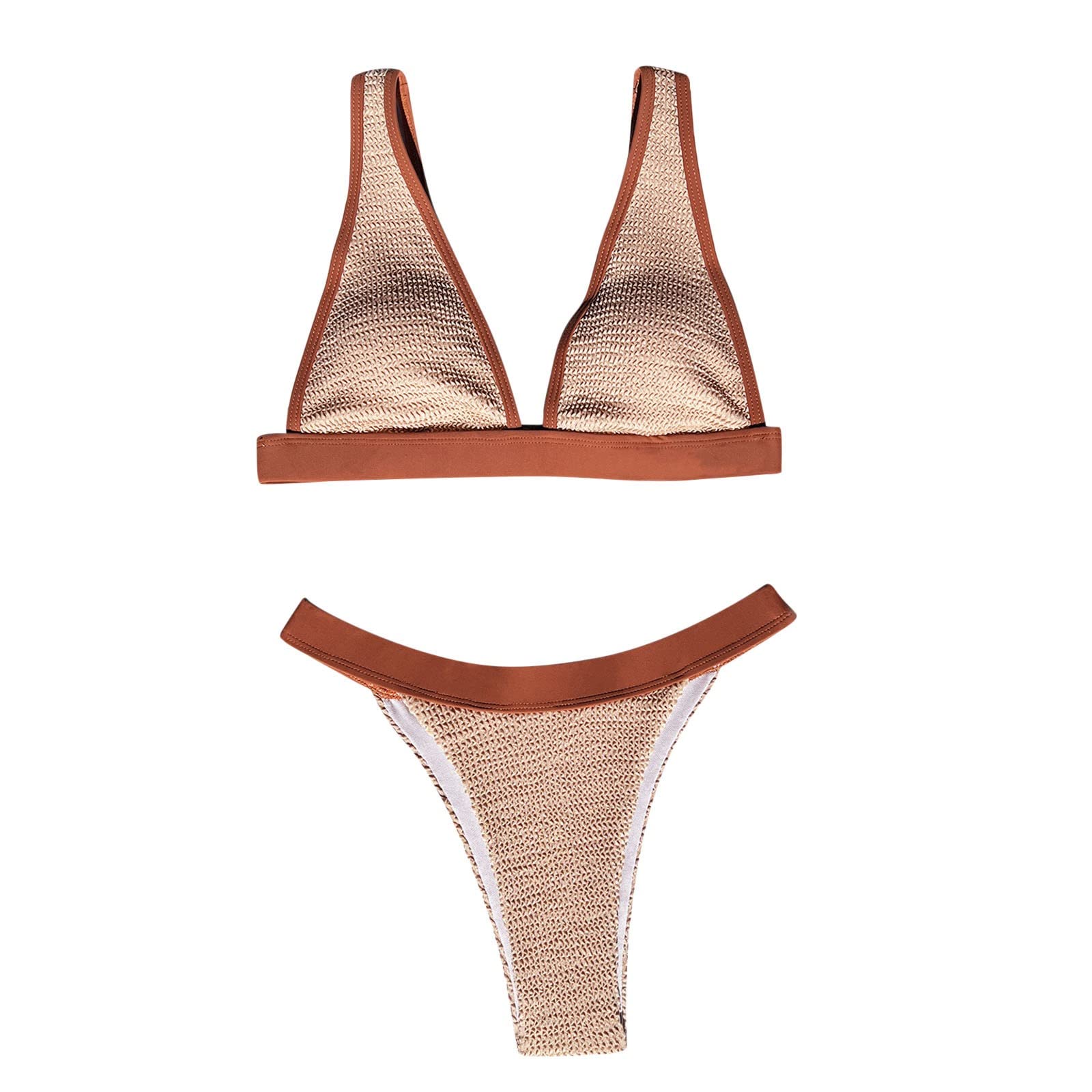 Women's High Waisted Bikini Set - Sporty Color Block Swimsuit Tops with Slimming Design | Perfect for Beach Vacation, Pool Party & Summer Water Sports