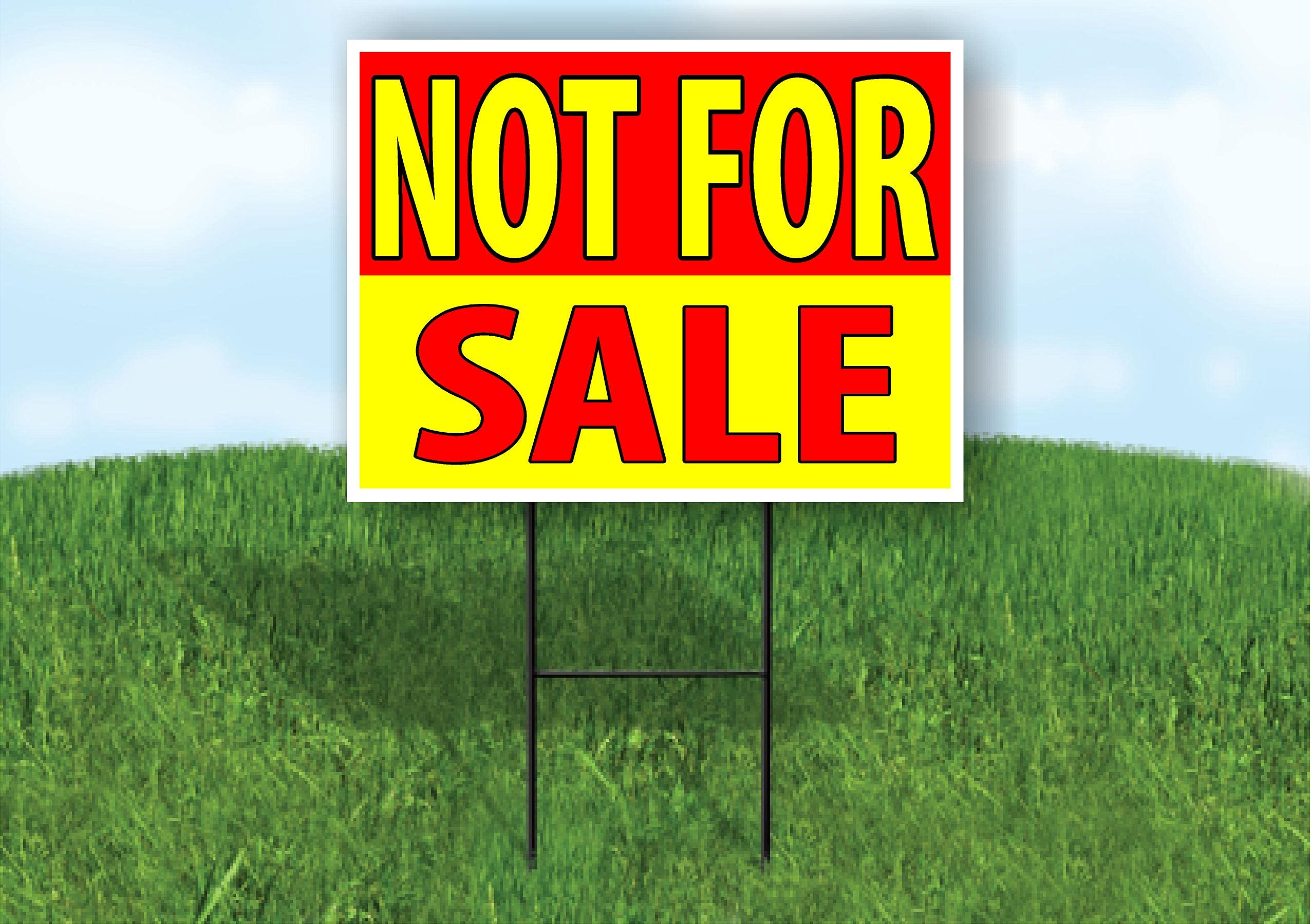 Double Sided Road Sign with Stand - Yellow & Red for Yard Safety