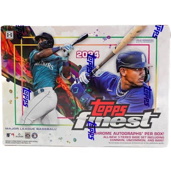 2024 Topps Finest Baseball Hobby Box - Premium MLB Trading Cards Collection for Collectors & Investors - Perfect for Sports Memorabilia Displays & Fantasy Baseball Drafts