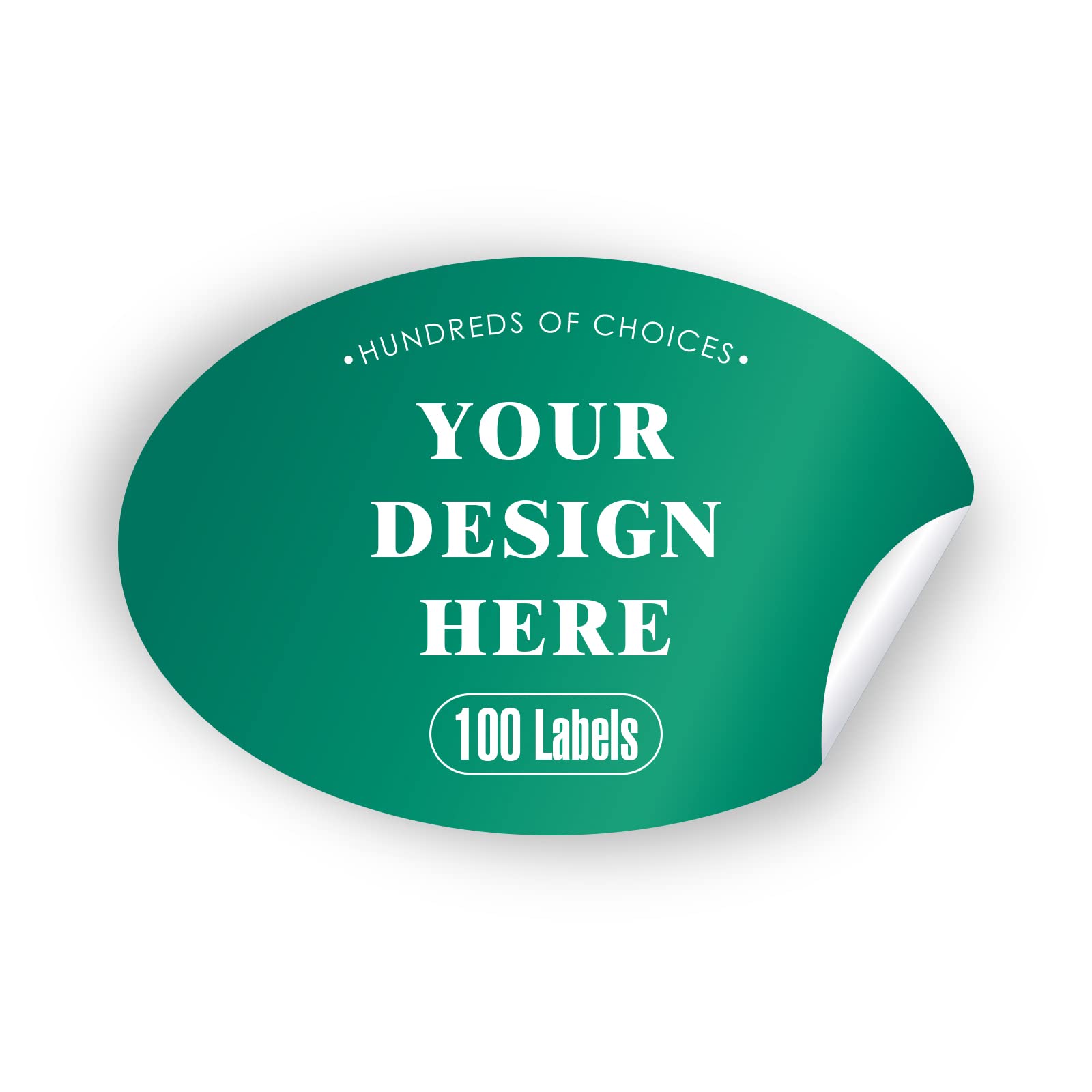 Custom Stickers Personalized Labels - 100 Oval 1.5