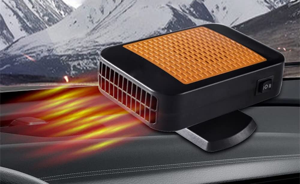 12V 150W Portable Car Heater & Cooling Fan - 2-in-1 Electric Heater for Winter & Summer - 360° Rotatable for Windshield Defrosting & Defogging - Perfect for Road Trips & Emergency Car Use