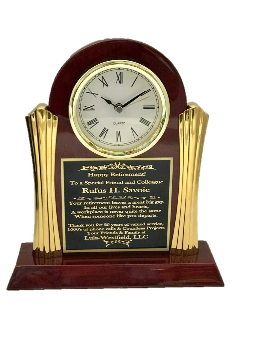 Personalized Retirement Clock Gift - Engraved Achievement Award for Graduation, Customer Service, Police, Firefighters & Medical School - Perfect for Office, Home & Corporate Recognition Ceremonies