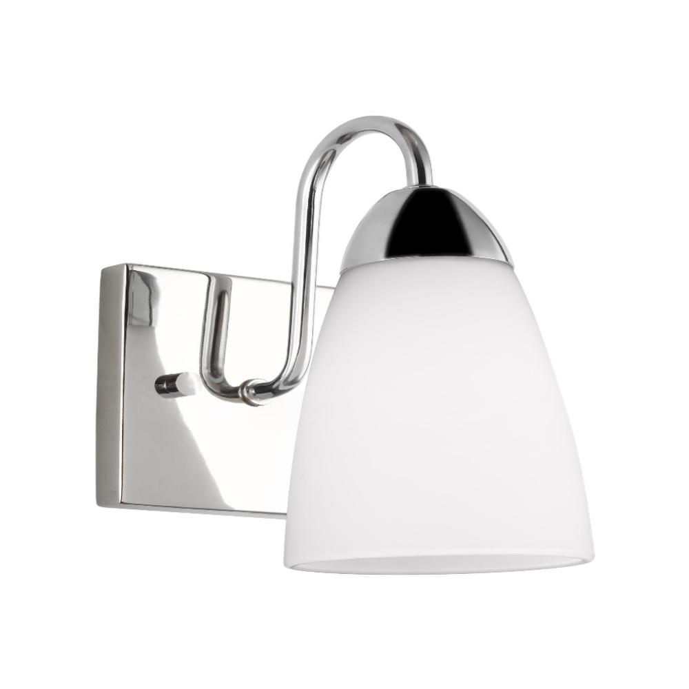 Barton 1 Light Wall Sconce - Modern Indoor/Outdoor Wall Light Fixture for Living Room, Bedroom, Patio & Hallway - Brushed Nickel Finish