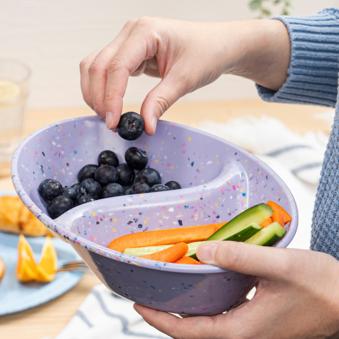2PC Purple Confetti Divided Serving Dish - Perfect for Party Platters, Appetizers, and Dessert Displays at Events and Gatherings