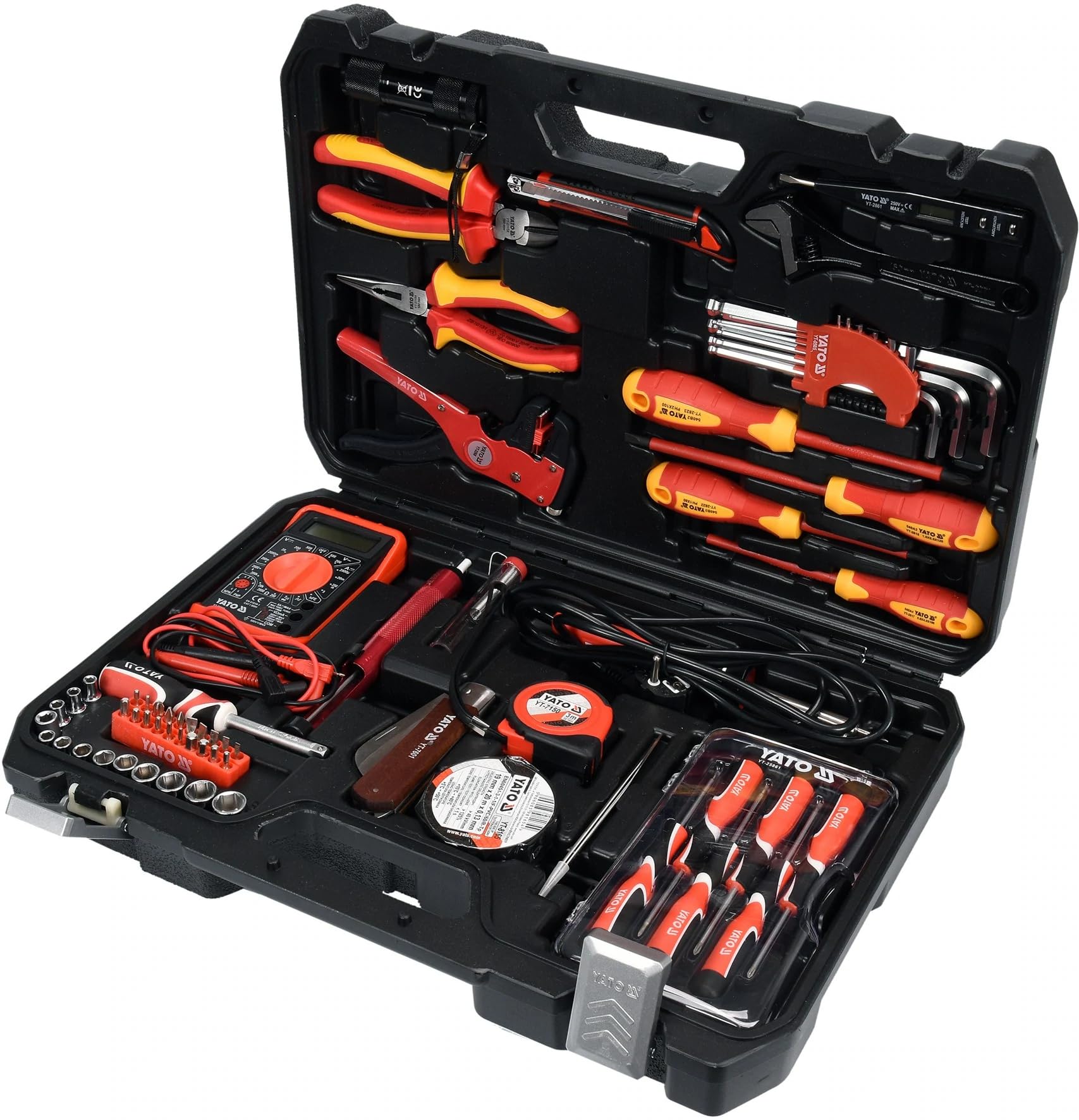 YT-39009 - 68 Piece Professional Electrician Tool Set for Home Repairs & DIY Projects | Complete Electrical Repair Kit with Pliers, Screwdrivers & Wire Cutters | Perfect for Electricians, Handymen & Homeowners