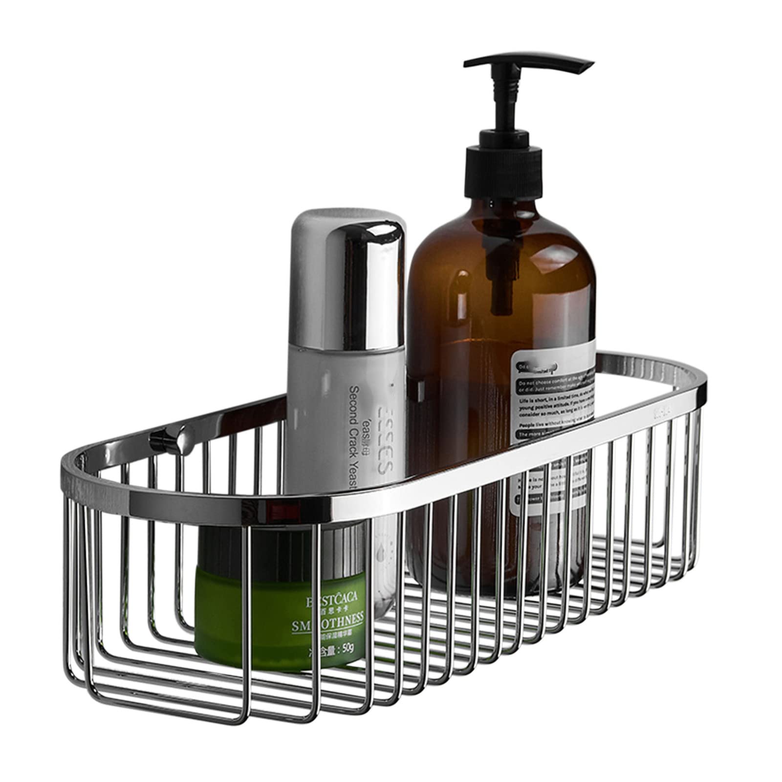 No Drill Shower Organizer - Rustproof Stainless Steel Wall Mounted Bathroom Shelf (30cm/12in) - Adhesive Hanging Storage for Shampoo, Soap & Toiletries - Perfect for Small Bathrooms, Apartments & RVs